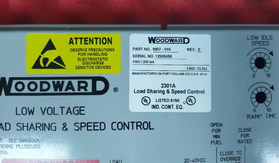 Woodward 9907-018 Controllo della velocità di azione in avanti Serie 2301A