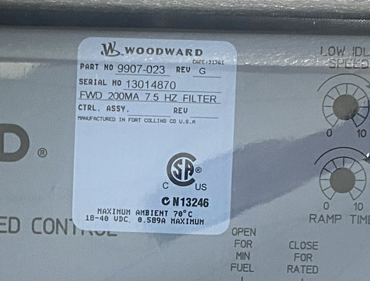 Woodward 9907-023 Controllo della velocità di azione in avanti 4 ̊20 mA o 1 ̊5 Vdc 2301A -40 a +158 °F