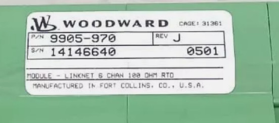 Woodward 9905-970 Modulo di ingresso a 6 canali 24 Vdc da -40°C a +85°C In stock