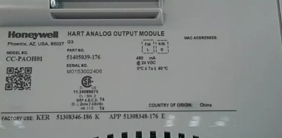 CC-PAOH01 Modulo PLC con parti DCS del modulo di uscita analogica Honeywell Hart