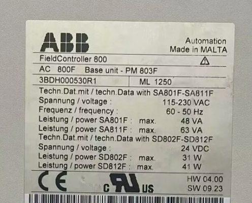 ABB PM803F 3BDH000530R1 Unità base 16 MB Unità centrale RAM a batteria a tampone