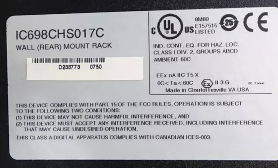 IC698CHS017 GE PACSystems RX7i Racks 17 Slot Front And Rear Mount Configurazioni CPU e I/O