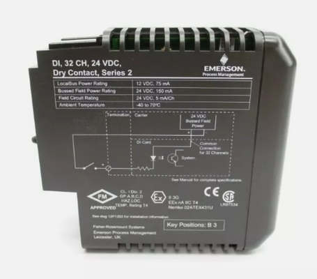 KJ3203X1-BA1 Emerson DI 32-Canale 24 VDC Card di contatto a secco