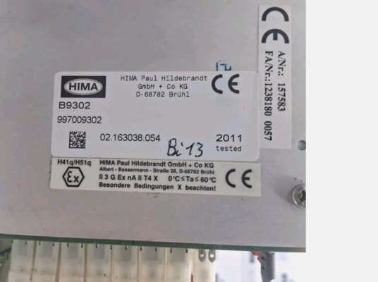 B9302 997009302 02.163038.054 HIMA 21 slot rack