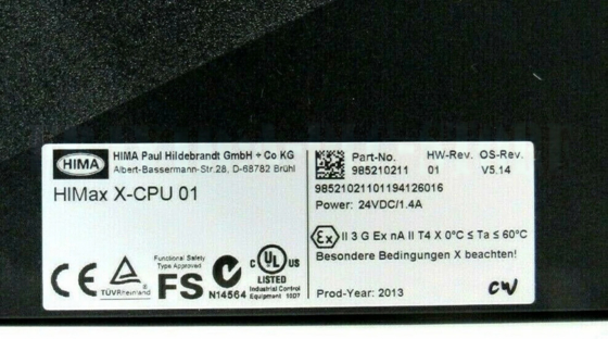 X-CPU 01 985210211 Modulo processore HIMA HIMAtrix CPU