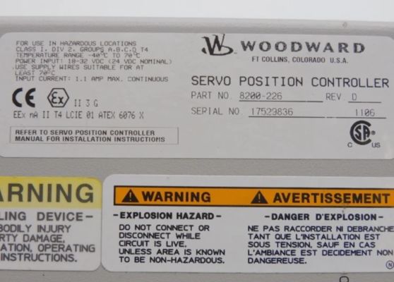 8200-226 Controller di posizione servo di Woodward