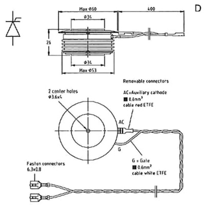 Modulo industriale YS150103-AC delle parti del raddrizzatore controllato di silicio del tiristore di YST6-01 P8C ABB