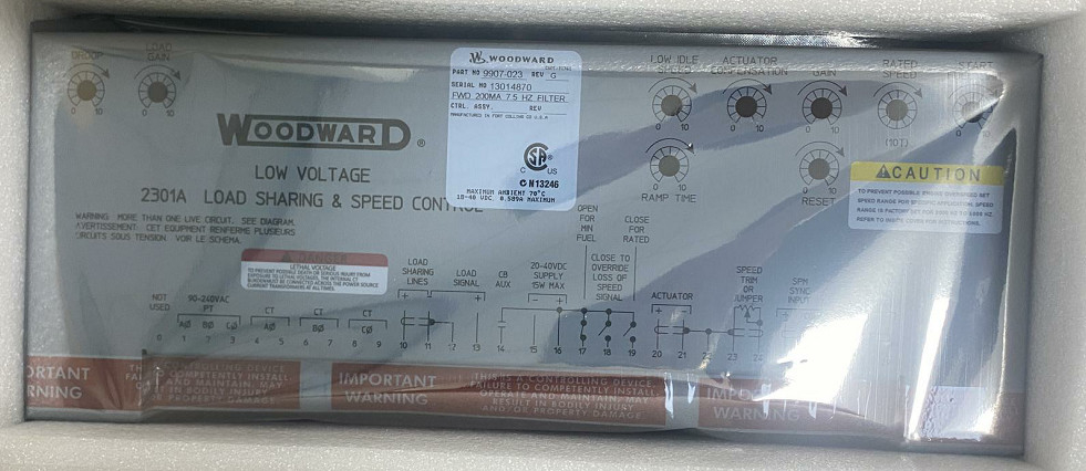 Woodward 9907-023 Controllo della velocità di azione in avanti 4 ̊20 mA o 1 ̊5 Vdc 2301A -40 a +158 °F