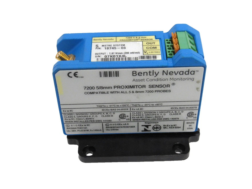 18745-03 Bently Nevada 7200 XL 5 e 8 MM Proximitor Sensor Systems