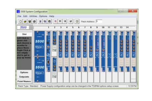 Bently Nevada 3500/01 Software di configurazione rack con interfaccia user-friendly per la messa in servizio del sistema e visualizzazioni dei dati in tempo reale
