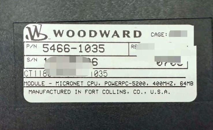 5466-1035 Modulo CPU per micronet di Woodward con interfacce di comunicazione multiple e configurazione semplice o ridondante